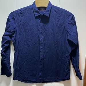 Untuckit Shirt Mens Size‎ XXL 2XL Blue Red Polka Dot Button Up Long Sleeve